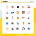 Pack of 25 creative Flat Colors of error page, shield, direction, protect, checked