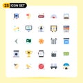 User Interface Pack of 25 Basic Flat Colors of home, creative, head, car, arrow