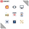 User Interface Pack of 9 Basic Flat Colors of internet, ireland, monitor, cup, beer Royalty Free Stock Photo
