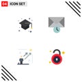 User Interface Pack of 4 Basic Flat Icons of back to school, star, study, time, success