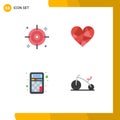 User Interface Pack of 4 Basic Flat Icons of business, calculator, heart, favorite, education