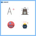 User Interface Pack of 4 Basic Flat Icons of font, dry, easter, shopping, fortune