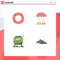 User Interface Pack of 4 Basic Flat Icons of insurance, formula, business, risk, landscape