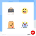 User Interface Pack of 4 Basic Flat Icons of learining, commerce, board, motivation, package