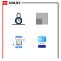 User Interface Pack of 4 Basic Flat Icons of lock, picture, scale, image, keyboard