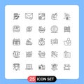User Interface Pack of 25 Basic Lines of email, money, sms, making, earnings