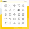 User Interface Pack of 25 Basic Lines of living, people, develop, corporate management, chart