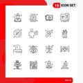 User Interface Pack of 16 Basic Outlines of education, typography, task, text, file