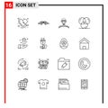 User Interface Pack of 16 Basic Outlines of programing, design, men, color, wedding