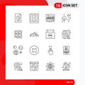 User Interface Pack of 16 Basic Outlines of programing, design, section, curves, economy