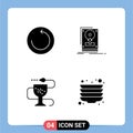 User Interface Pack of 4 Basic Solid Glyphs of backup, fitness, install, save, medicine