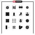 User Interface Pack of 16 Basic Solid Glyphs of cable, spend, traffic barrier, flow, cash Royalty Free Stock Photo