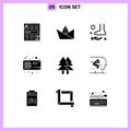 User Interface Pack of 9 Basic Solid Glyphs of christmas, radiator, massage, hardware, computer