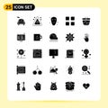 25 Thematic Vector Solid Glyphs and Editable Symbols of code, heart, space, love, math