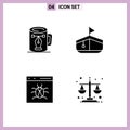User Interface Pack of Basic Solid Glyphs of coffee, browser, design, transport, develop