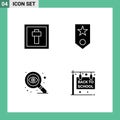 User Interface Pack of 4 Basic Solid Glyphs of cross, design, sign, one, search