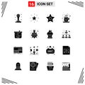 User Interface Pack of 16 Basic Solid Glyphs of easter, cart, interface, basket, love