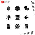 User Interface Pack of 9 Basic Solid Glyphs of eid, card, business, party, cream