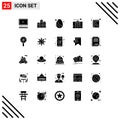 User Interface Pack of 25 Basic Solid Glyphs of generator, emergency, property, electricity, egg