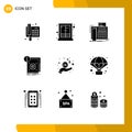 User Interface Pack of 9 Basic Solid Glyphs of information, standard, home, structure, telefax Royalty Free Stock Photo