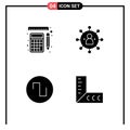 User Interface Pack of Basic Solid Glyphs of measurement, sound, calculation, people, wave