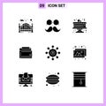 User Interface Pack of 9 Basic Solid Glyphs of purse, money, men, finance, wallet Royalty Free Stock Photo