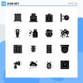 User Interface Pack of 16 Basic Solid Glyphs of solution, human, todo, connection, medicine