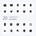 20 User Interface Solid Glyph icon Pack like slider options settings equalizer phone book