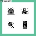 User Interface Solid Glyph Pack of modern Signs and Symbols of bank, lollipop, money, learning, sweets