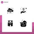 User Interface Solid Glyph Pack of modern Signs and Symbols of browser, beach, business startup, swimsuite, bathtub Royalty Free Stock Photo