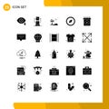 25 User Interface Solid Glyph Pack of modern Signs and Symbols of chat, product, ramadan, install, compass