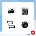 User Interface Solid Glyph Pack of modern Signs and Symbols of cheese, heating, supermarket, trophy, beat