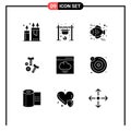 9 User Interface Solid Glyph Pack of modern Signs and Symbols of cloud, screw, cook, nut, thanksgiving