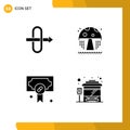 4 User Interface Solid Glyph Pack of modern Signs and Symbols of gateway, bus, park, hospital, city bus terminal
