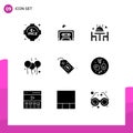9 User Interface Solid Glyph Pack of modern Signs and Symbols of tag, label, wedding, ecommerce, bloone