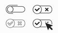 User Interface Toggle Switch On Off Icons, vector design Generative AI Royalty Free Stock Photo