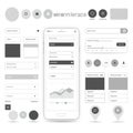 User interface (UI) design template featuring a minimalist style in grayscale. Royalty Free Stock Photo
