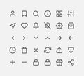 User interface vector icon set. Isolated linear style icon vector design Royalty Free Stock Photo