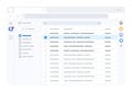 user interface for a web based email client inbox list of emails compose button organized and user-friendly communication Royalty Free Stock Photo