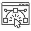 User interface window line icon. Website wireframe constructor in browser. Internet technology vector design concept Royalty Free Stock Photo