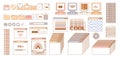 User Interface y2k stickers. Retro icon browser, buttons, screen computer, folder, file, document thumbnails, loading Royalty Free Stock Photo