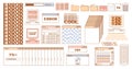 User Interface y2k stickers. Retro icon browser, buttons, screen computer, folder, file, document thumbnails, loading Royalty Free Stock Photo