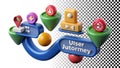User journey map, diagram for UX design and process png transparent image Generative AI