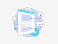 User journey mapping with flowcharts visualizing user path, interactions and ux pain points. Optimizing UX design