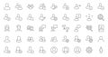 User line icons set. People avatars, man and woman, team, group, anonymous gender portrait, person vector illustration