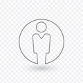 User, linear icon. vector illustration isolated on transparent background.
