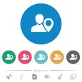 User location flat round icons