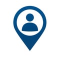 User Location Icon, Person in Map Pointer Vector
