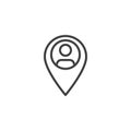 User location pin line icon Royalty Free Stock Photo