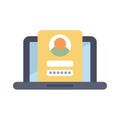 User logging in on laptop computer with security password Royalty Free Stock Photo